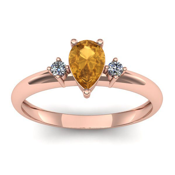 Inel logodna cu citrin lacrima