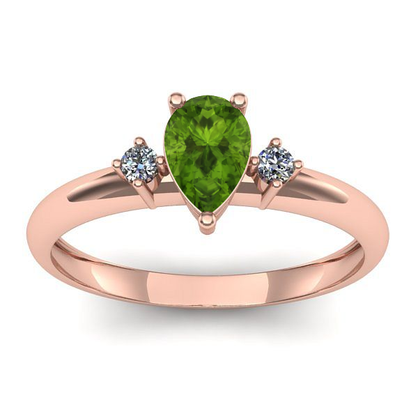 Inel cu peridot lacrima