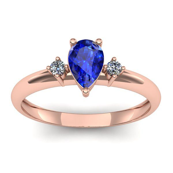 Inel logodna cu safir lacrima