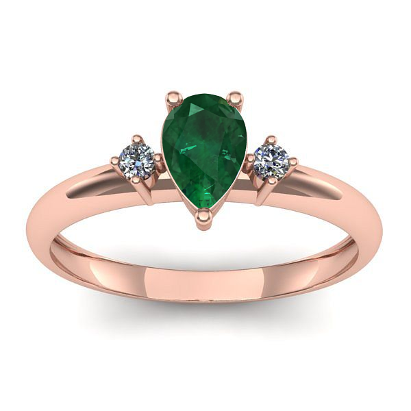 Inel de logodna cu smarald lacrima