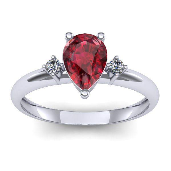 Inel de logodna cu rubin lacrima