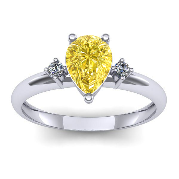 Inel de logodna cu safir galben lacrima