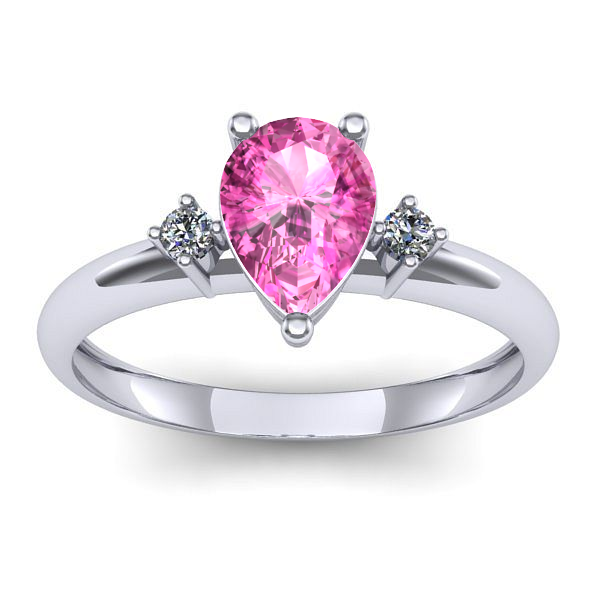 Inel cu safir roz lacrima