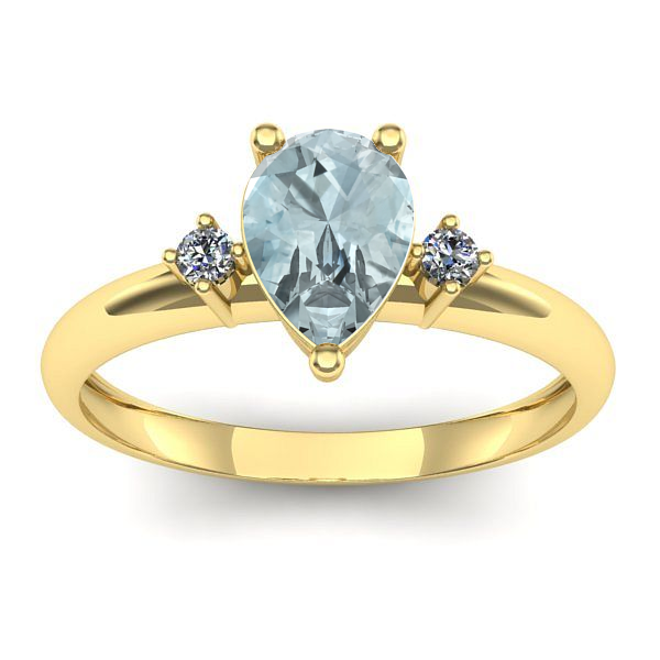 Inel cu aquamarin lacrima