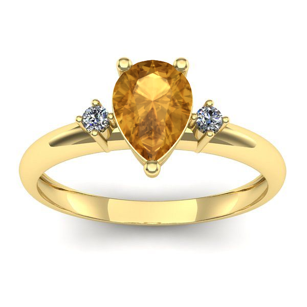 Inel logodna cu citrin lacrima
