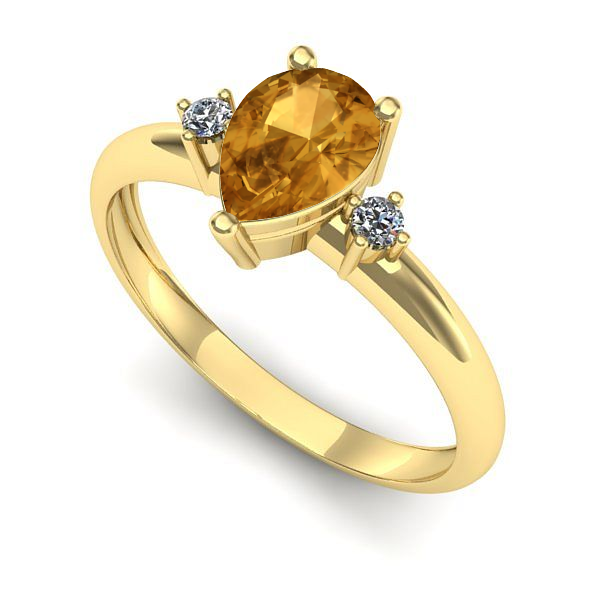 Inel de logodna din aur galben cu citrin
