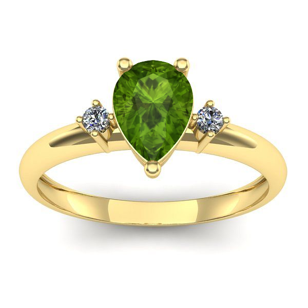 Inel logodna cu peridot lacrima