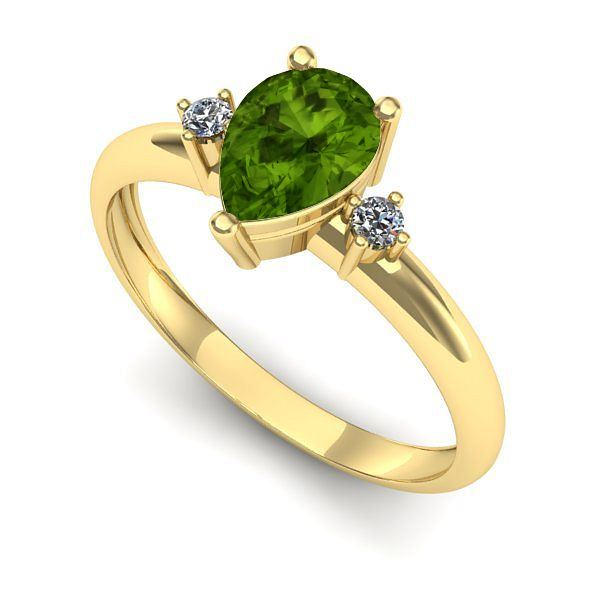 Inel de logodna din aur galben cu peridot