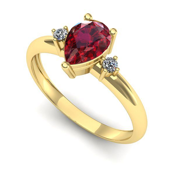 Inel din aur galben cu rubin