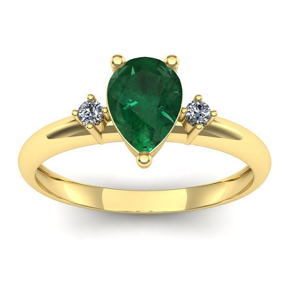 Inel logodna cu smarald lacrima