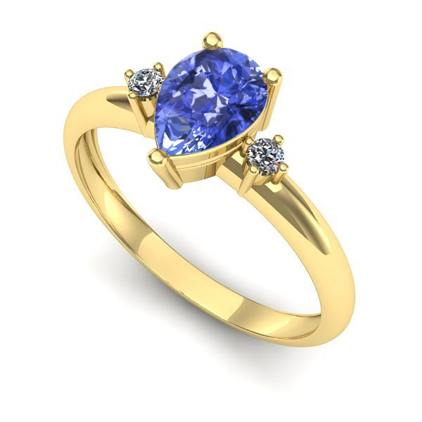 Inel din aur galben cu tanzanit
