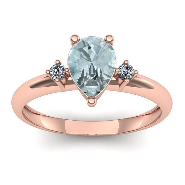 Inel cu aquamarin lacrima