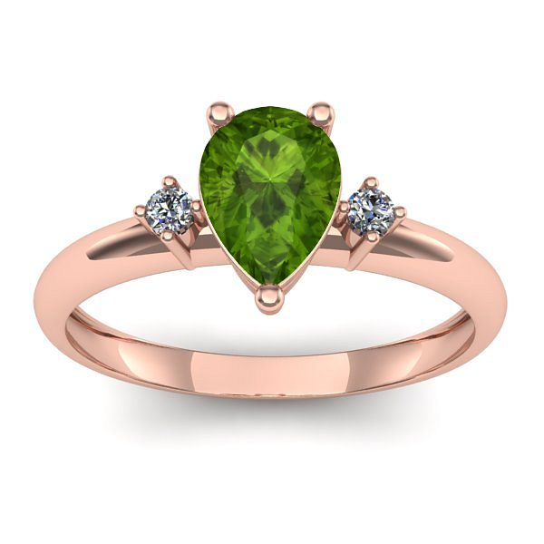 Inel cu peridot lacrima