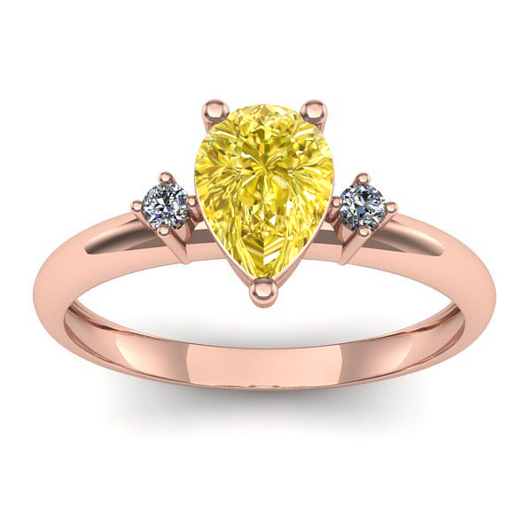 Inel de logodna cu safir galben lacrima