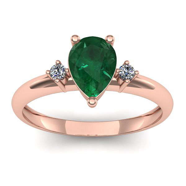 Inel logodna cu smarald lacrima