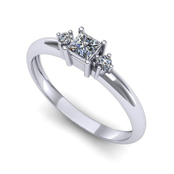 Inel logodna din aur alb cu diamant