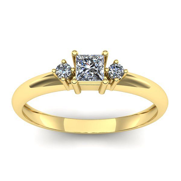 Inel logodna cu diamant patrat