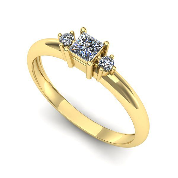 Inel de logodna din aur galben cu diamant