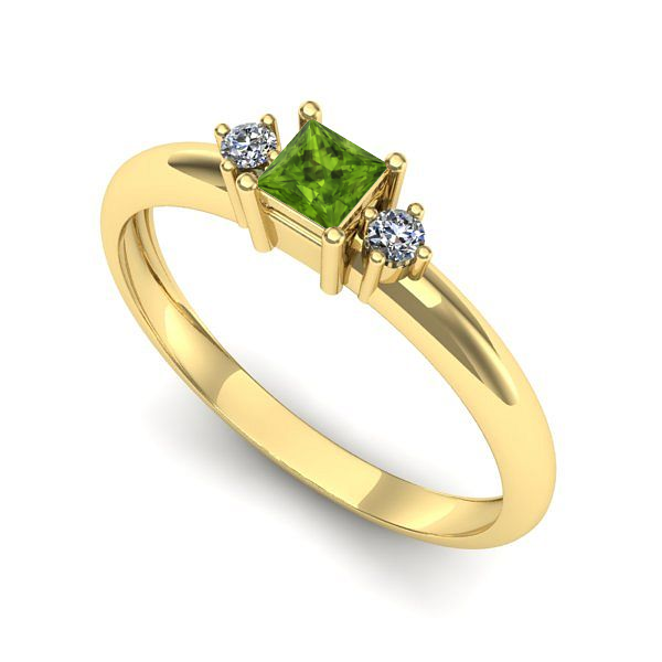 Inel de logodna din aur galben cu peridot