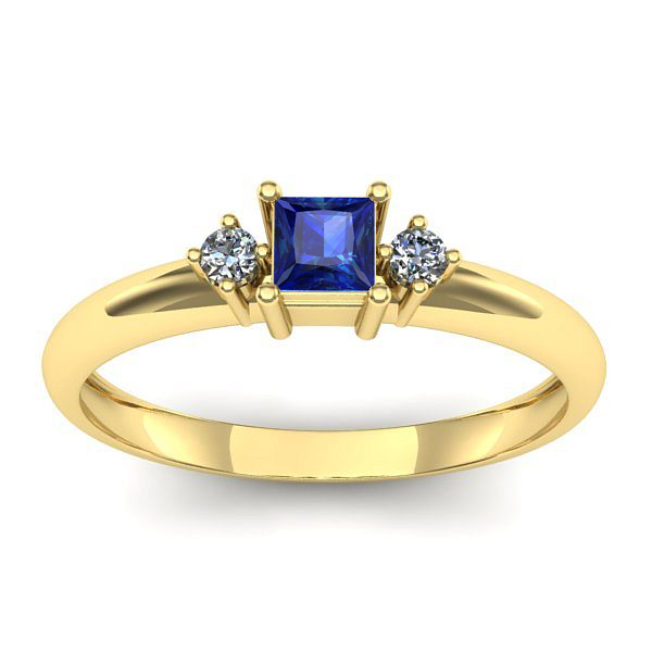 Inel logodna cu safir patrat