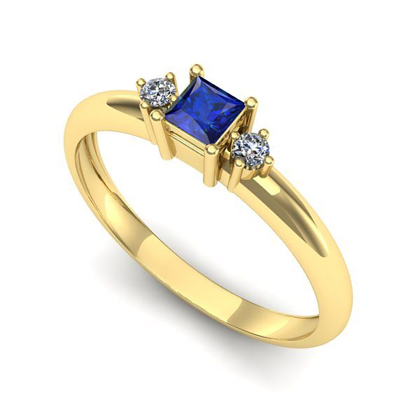 Inel din aur galben cu safir