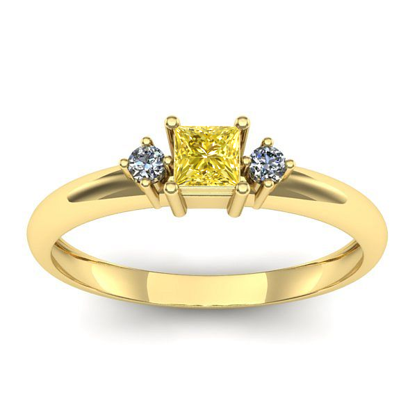 Inel de logodna cu safir galben patrat
