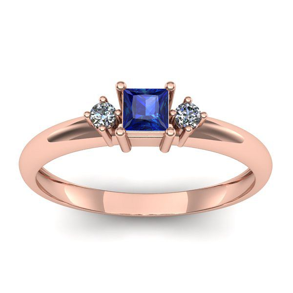 Inel cu safir patrat