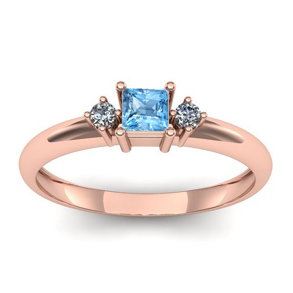 Inel cu topaz blue patrat