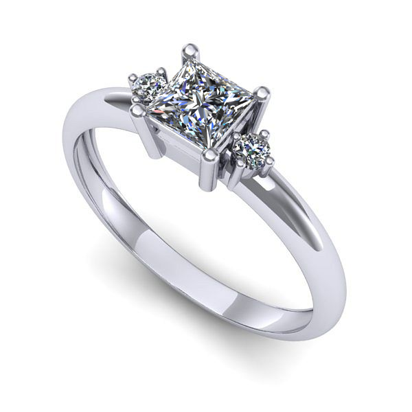 Inel din aur alb cu diamant