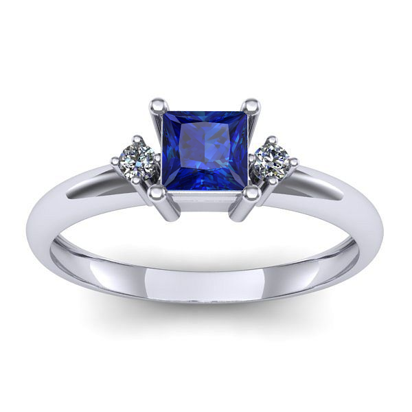 Inel cu safir patrat