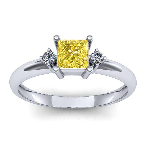 Inel cu safir galben patrat