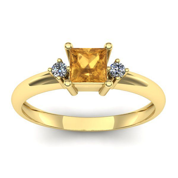 Inel de logodna cu citrin patrat