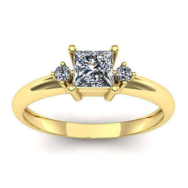 Inel cu diamant patrat