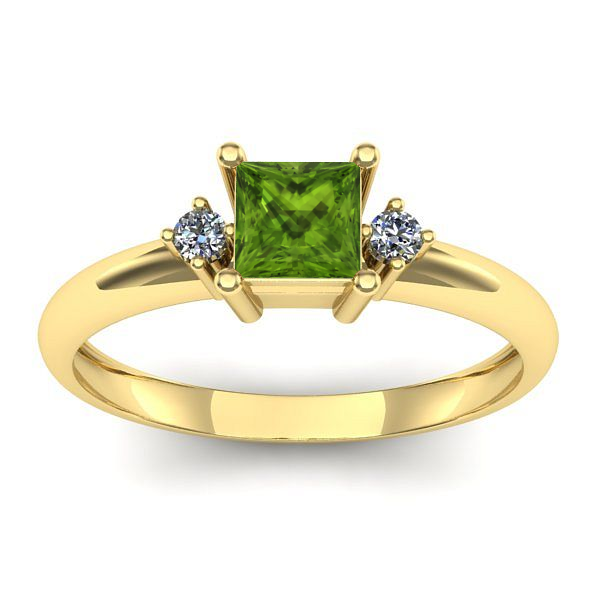 Inel logodna cu peridot patrat