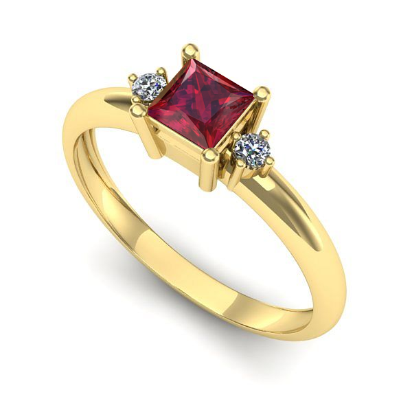 Inel de logodna din aur galben cu rubin
