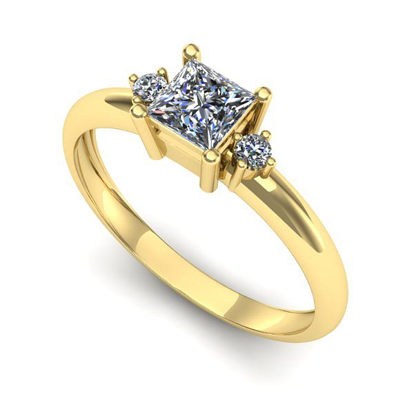 Inel de logodna din aur galben cu safir alb