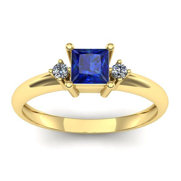 Inel cu safir patrat