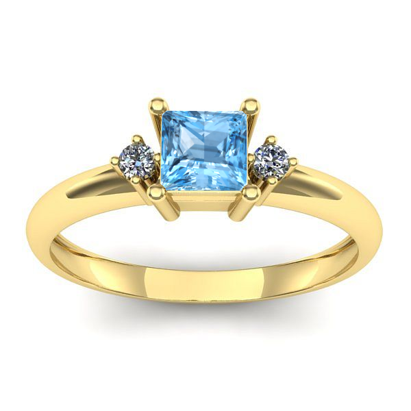 Inel de logodna cu topaz blue patrat