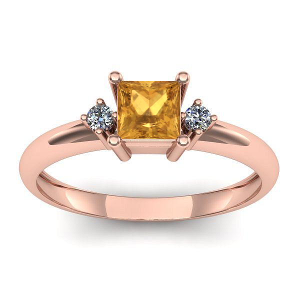 Inel de logodna cu citrin patrat