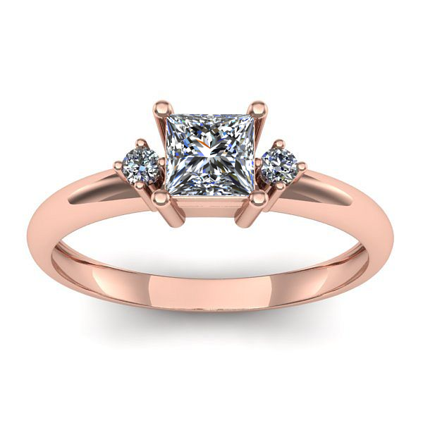 Inel de logodna cu diamant patrat