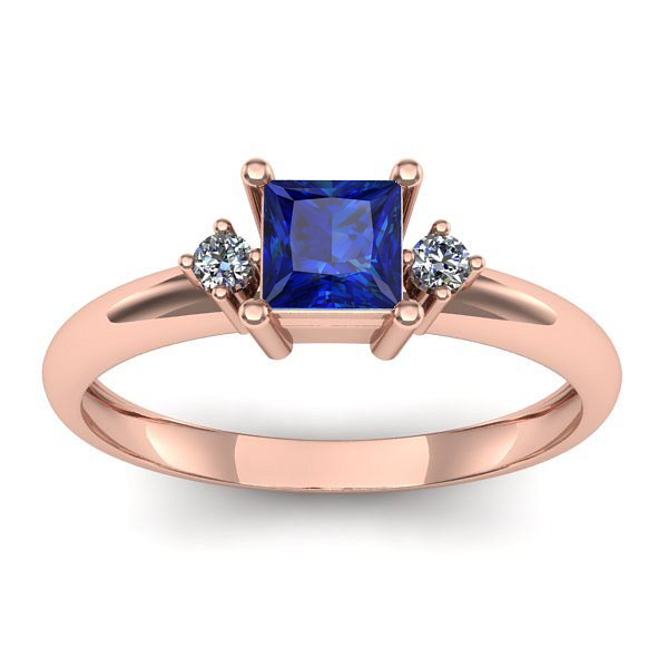 Inel logodna cu safir patrat