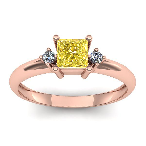 Inel logodna cu safir galben patrat