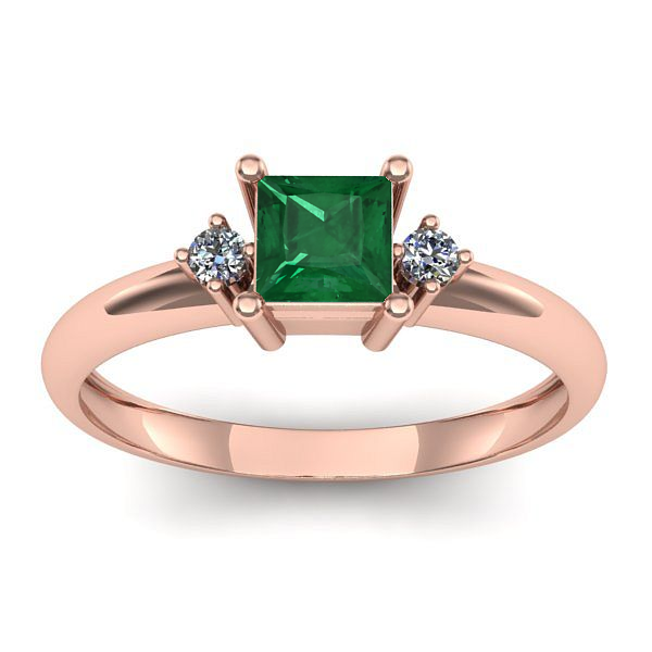 Inel cu smarald patrat