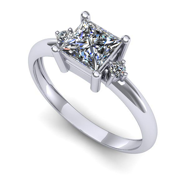 Inel logodna din aur alb cu diamant de laborator