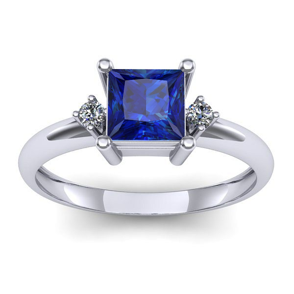 Inel de logodna cu safir patrat