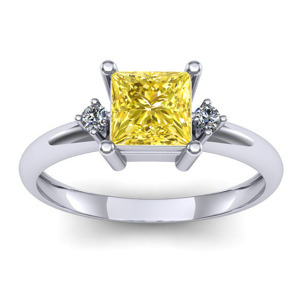 Inel de logodna cu safir galben patrat