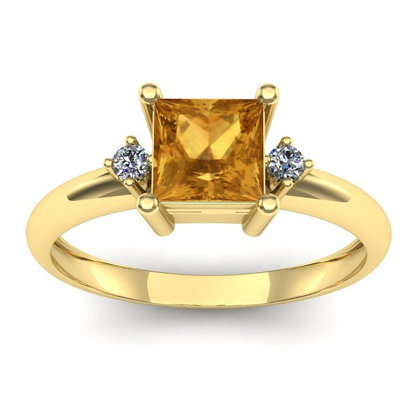 Inel logodna cu citrin patrat