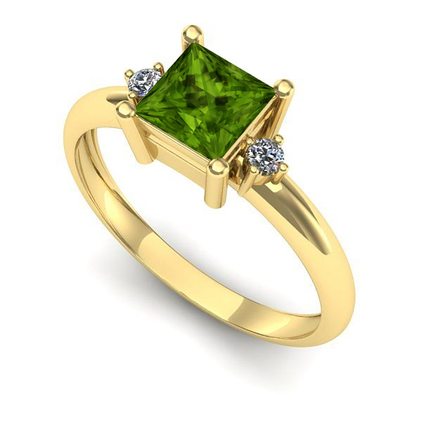 Inel de logodna din aur galben cu peridot