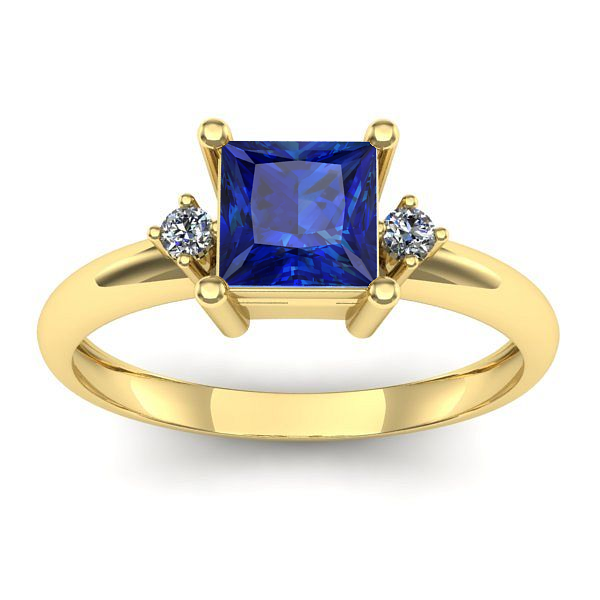 Inel de logodna cu safir patrat