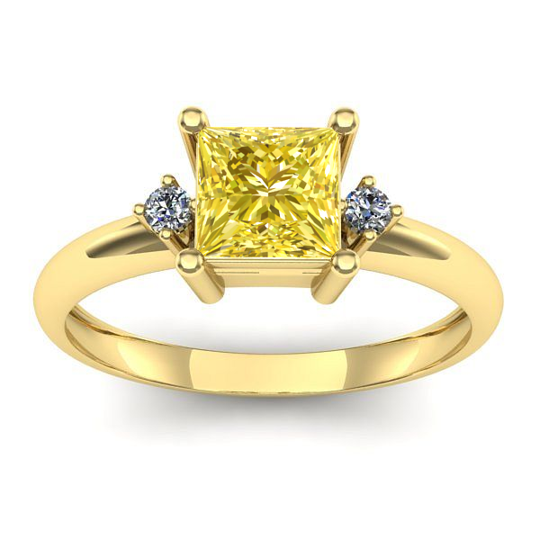 Inel de logodna cu safir galben patrat